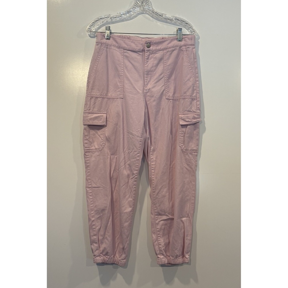 J.Crew Re-Imagined Cargo Jogger Pants Pink Cotton Modal BF842 Womens 8